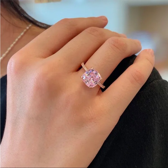 5ct zirconia pink diamond ring - Picture 2 of 4